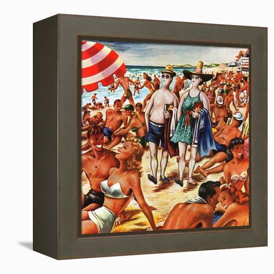 "Palefaces at the Beach," July 27, 1946-Constantin Alajalov-Framed Premier Image Canvas