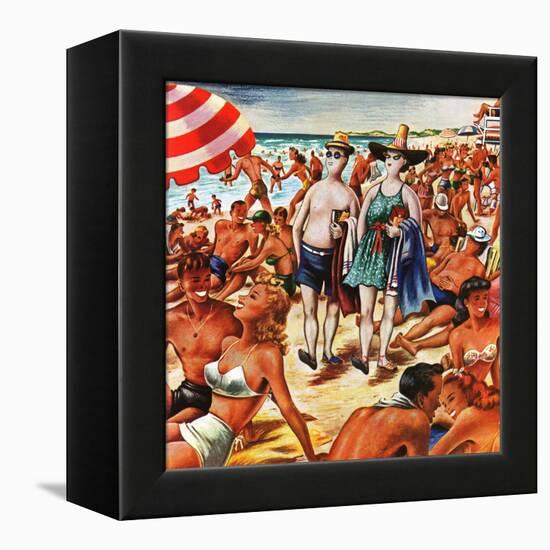 "Palefaces at the Beach," July 27, 1946-Constantin Alajalov-Framed Premier Image Canvas