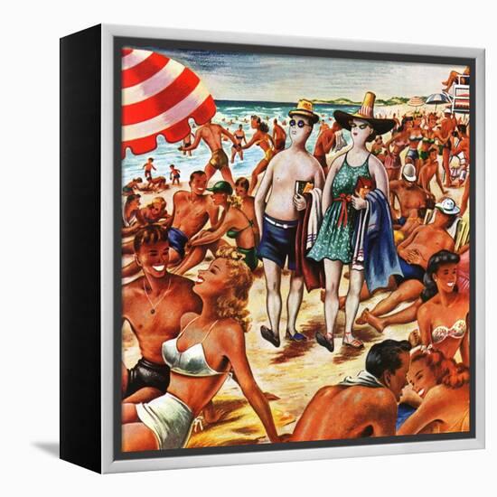 "Palefaces at the Beach," July 27, 1946-Constantin Alajalov-Framed Premier Image Canvas