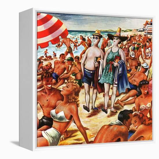 "Palefaces at the Beach," July 27, 1946-Constantin Alajalov-Framed Premier Image Canvas