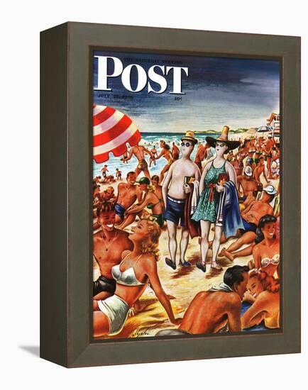 "Palefaces at the Beach," Saturday Evening Post Cover, July 27, 1946-Constantin Alajalov-Framed Premier Image Canvas