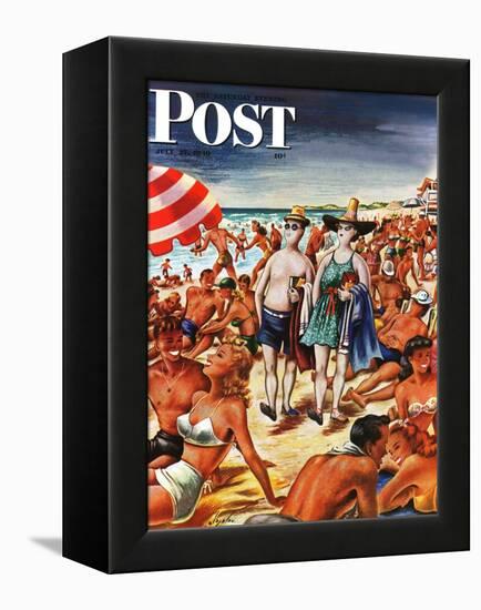 "Palefaces at the Beach," Saturday Evening Post Cover, July 27, 1946-Constantin Alajalov-Framed Premier Image Canvas