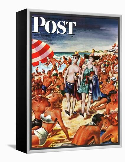 "Palefaces at the Beach," Saturday Evening Post Cover, July 27, 1946-Constantin Alajalov-Framed Premier Image Canvas