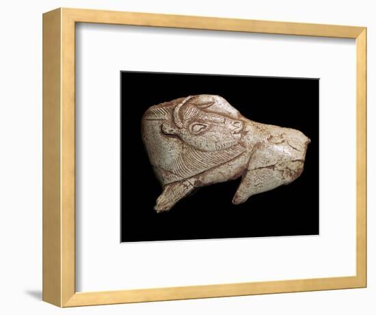Paleolithic carving of a bison. Artist: Unknown-Unknown-Framed Giclee Print