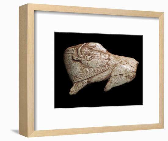 Paleolithic carving of a bison. Artist: Unknown-Unknown-Framed Giclee Print