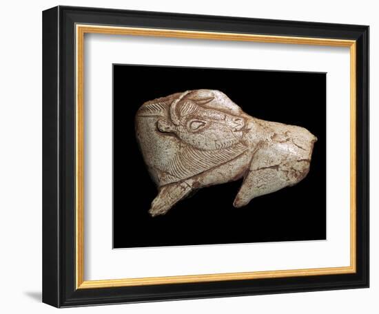 Paleolithic carving of a bison. Artist: Unknown-Unknown-Framed Giclee Print