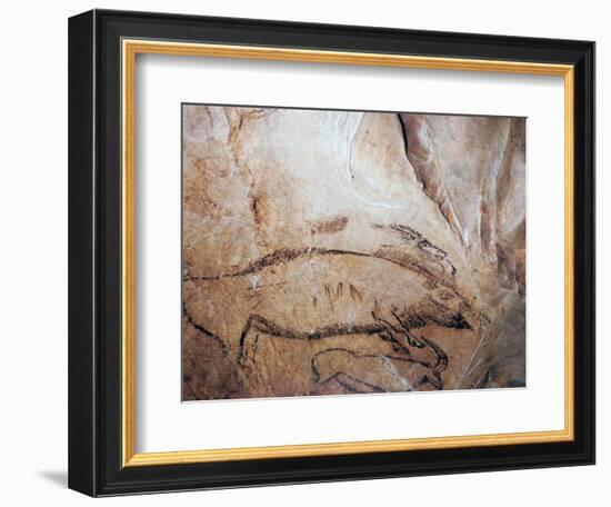 Paleolithic cave-painting of a bison and ibex. Artist: Unknown-Unknown-Framed Giclee Print