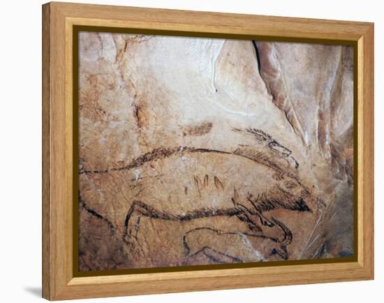 Paleolithic cave-painting of a bison and ibex. Artist: Unknown-Unknown-Framed Premier Image Canvas