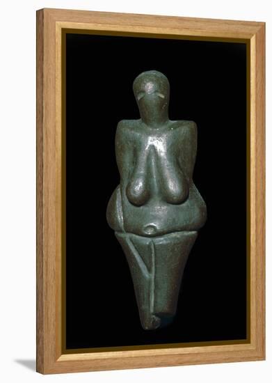 Paleolithic female figure of baked clay. Artist: Unknown-Unknown-Framed Premier Image Canvas