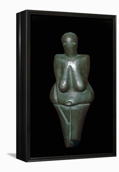 Paleolithic female figure of baked clay. Artist: Unknown-Unknown-Framed Premier Image Canvas