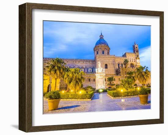 Palermo Cathedral (Duomo Di Palermo) at Night, Palermo, Sicily, Italy, Europe-Matthew Williams-Ellis-Framed Photographic Print