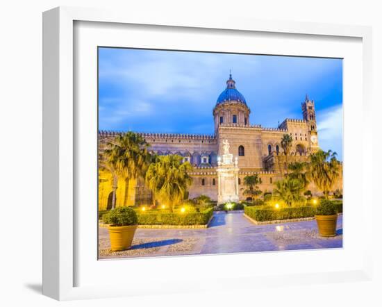 Palermo Cathedral (Duomo Di Palermo) at Night, Palermo, Sicily, Italy, Europe-Matthew Williams-Ellis-Framed Photographic Print