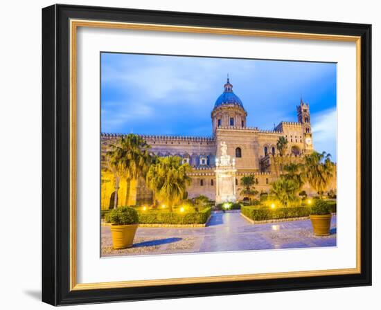 Palermo Cathedral (Duomo Di Palermo) at Night, Palermo, Sicily, Italy, Europe-Matthew Williams-Ellis-Framed Photographic Print