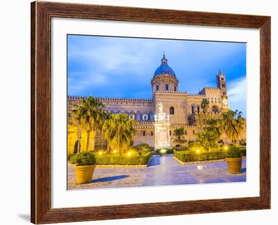 Palermo Cathedral (Duomo Di Palermo) at Night, Palermo, Sicily, Italy, Europe-Matthew Williams-Ellis-Framed Photographic Print