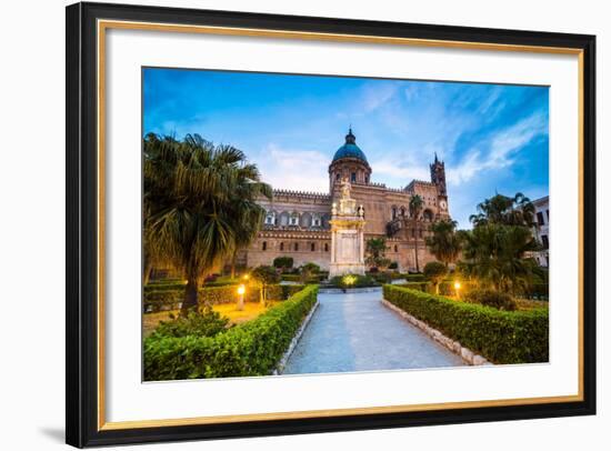 Palermo Cathedral (Duomo Di Palermo) at Night, Palermo, Sicily, Italy, Europe-Matthew Williams-Ellis-Framed Photographic Print