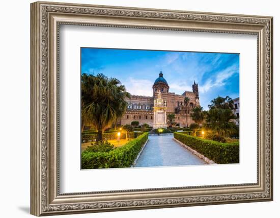 Palermo Cathedral (Duomo Di Palermo) at Night, Palermo, Sicily, Italy, Europe-Matthew Williams-Ellis-Framed Photographic Print