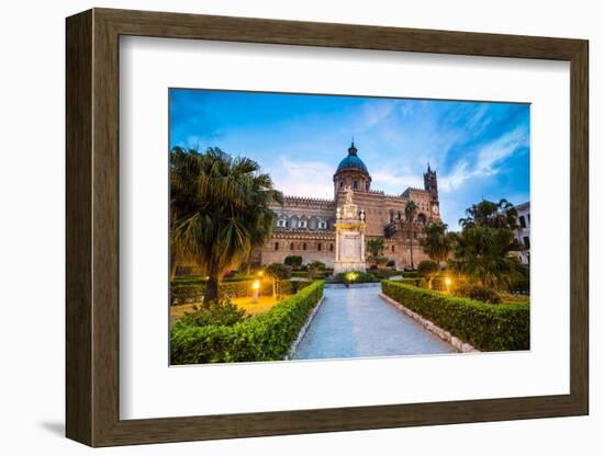 Palermo Cathedral (Duomo Di Palermo) at Night, Palermo, Sicily, Italy, Europe-Matthew Williams-Ellis-Framed Photographic Print