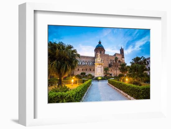 Palermo Cathedral (Duomo Di Palermo) at Night, Palermo, Sicily, Italy, Europe-Matthew Williams-Ellis-Framed Photographic Print