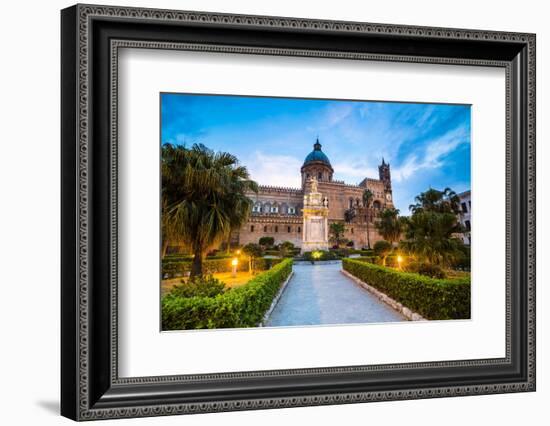 Palermo Cathedral (Duomo Di Palermo) at Night, Palermo, Sicily, Italy, Europe-Matthew Williams-Ellis-Framed Photographic Print