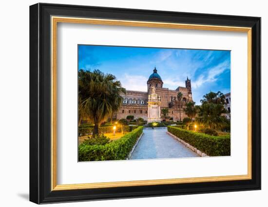 Palermo Cathedral (Duomo Di Palermo) at Night, Palermo, Sicily, Italy, Europe-Matthew Williams-Ellis-Framed Photographic Print