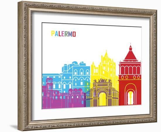 Palermo Skyline Pop-paulrommer-Framed Art Print