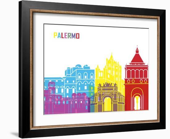 Palermo Skyline Pop-paulrommer-Framed Art Print