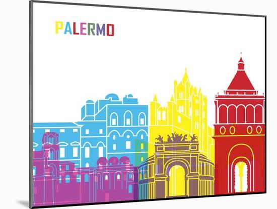 Palermo Skyline Pop-paulrommer-Mounted Art Print