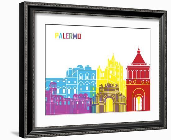 Palermo Skyline Pop-paulrommer-Framed Art Print