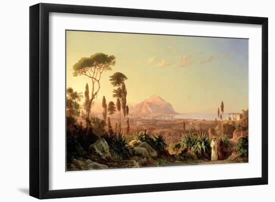 Palermo with Mount Pellegrino, C.1850-Carl Wilhelm Goetzloff-Framed Giclee Print