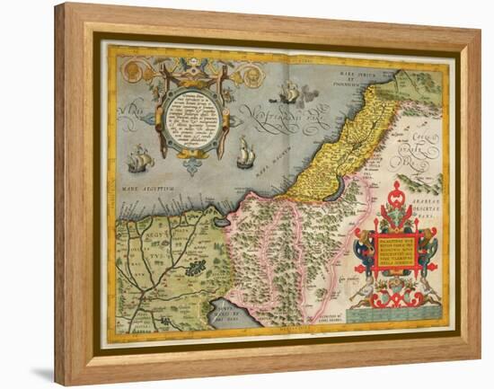 Palestine and the Promised Land, from the 'Theatrum Orbis Terrarum', 1603-Abraham Ortelius-Framed Premier Image Canvas