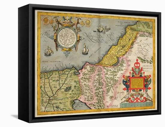 Palestine and the Promised Land, from the 'Theatrum Orbis Terrarum', 1603-Abraham Ortelius-Framed Premier Image Canvas