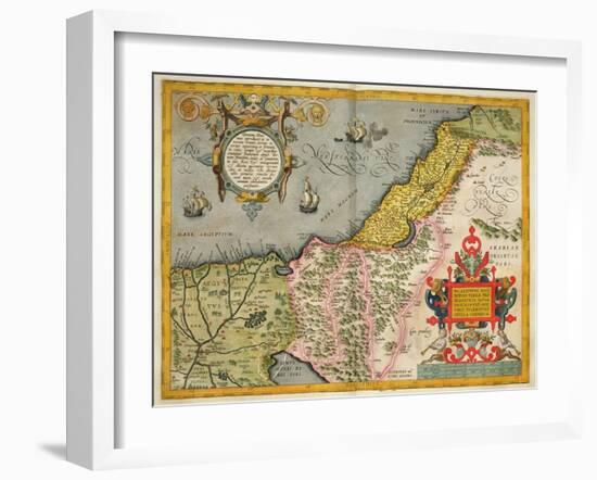 Palestine and the Promised Land, from the 'Theatrum Orbis Terrarum', 1603-Abraham Ortelius-Framed Giclee Print