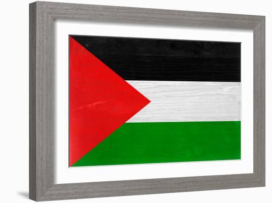 Palestine Flag Design with Wood Patterning - Flags of the World Series-Philippe Hugonnard-Framed Art Print