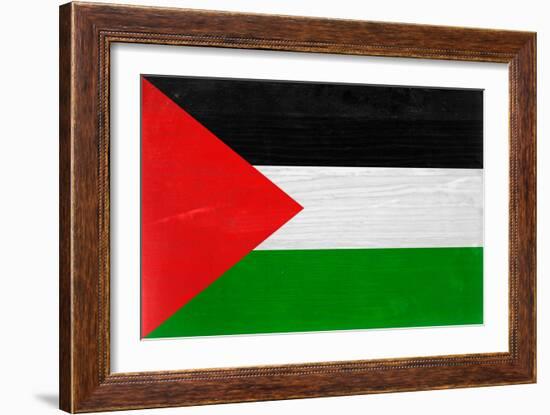 Palestine Flag Design with Wood Patterning - Flags of the World Series-Philippe Hugonnard-Framed Art Print