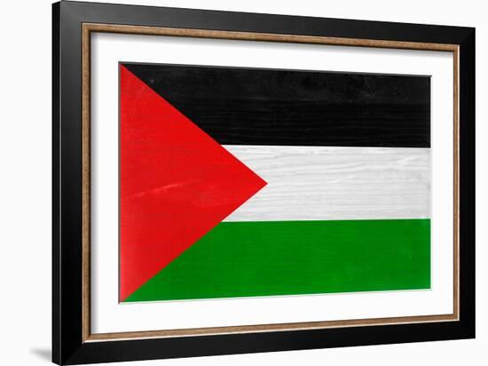 Palestine Flag Design with Wood Patterning - Flags of the World Series-Philippe Hugonnard-Framed Art Print