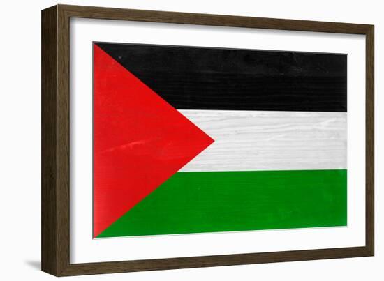 Palestine Flag Design with Wood Patterning - Flags of the World Series-Philippe Hugonnard-Framed Premium Giclee Print