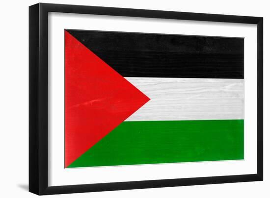 Palestine Flag Design with Wood Patterning - Flags of the World Series-Philippe Hugonnard-Framed Premium Giclee Print