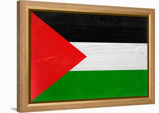 Palestine Flag Design with Wood Patterning - Flags of the World Series-Philippe Hugonnard-Framed Stretched Canvas