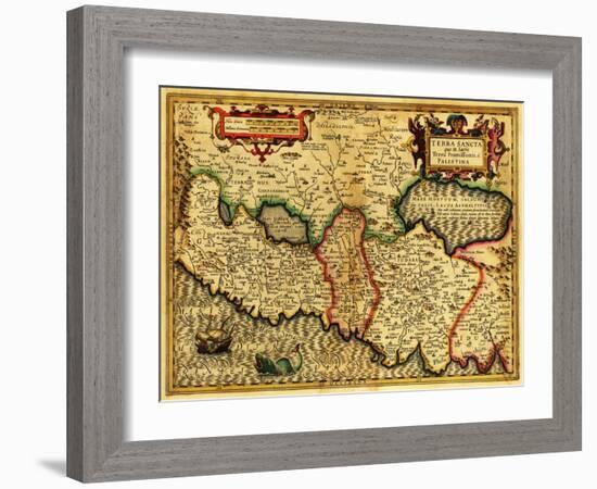 Palestine - Panoramic Map-Lantern Press-Framed Art Print