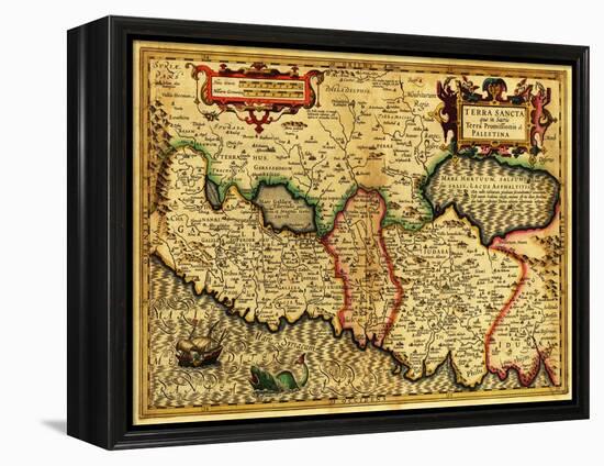 Palestine - Panoramic Map-Lantern Press-Framed Stretched Canvas