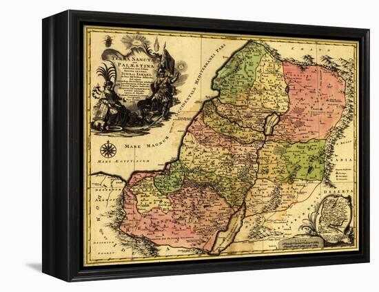 Palestine - Panoramic Map-Lantern Press-Framed Stretched Canvas