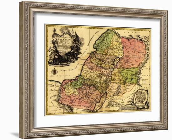 Palestine - Panoramic Map-Lantern Press-Framed Art Print