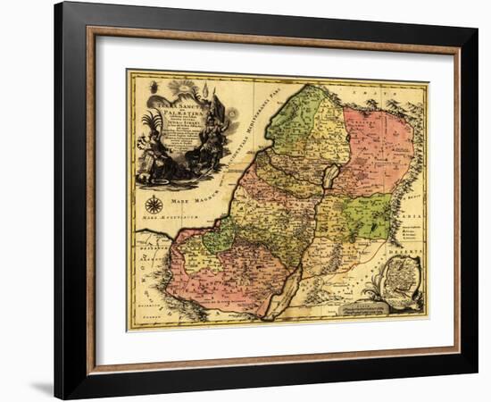 Palestine - Panoramic Map-Lantern Press-Framed Art Print