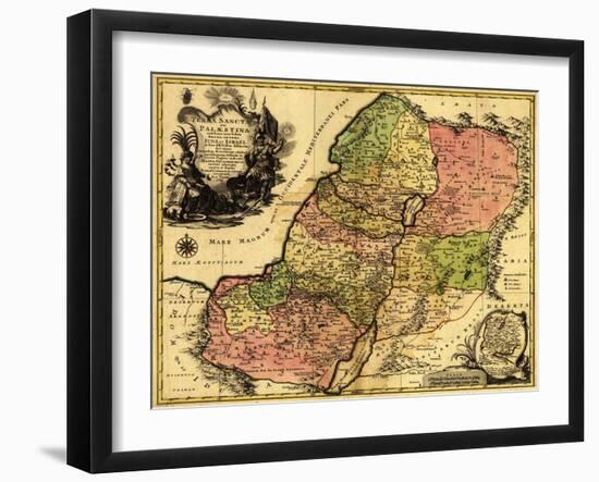 Palestine - Panoramic Map-Lantern Press-Framed Art Print