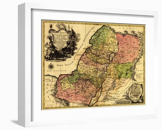 Palestine - Panoramic Map-Lantern Press-Framed Art Print