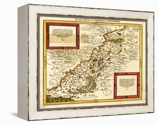 Palestine - Panoramic Map-Lantern Press-Framed Stretched Canvas