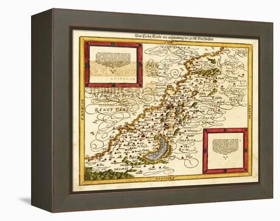 Palestine - Panoramic Map-Lantern Press-Framed Stretched Canvas