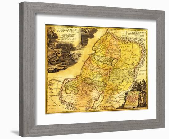 Palestine - Panoramic Map-Lantern Press-Framed Art Print