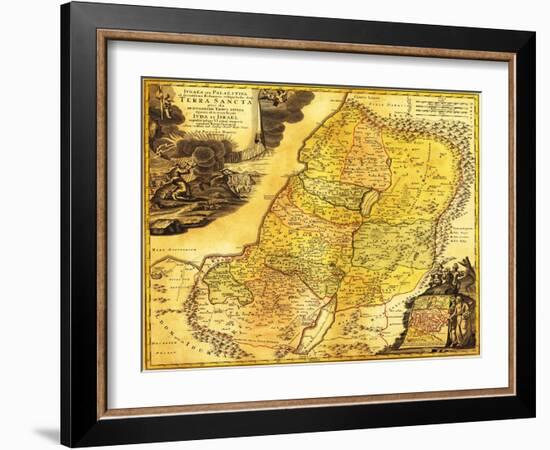 Palestine - Panoramic Map-Lantern Press-Framed Art Print