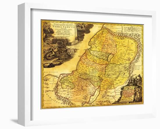 Palestine - Panoramic Map-Lantern Press-Framed Art Print